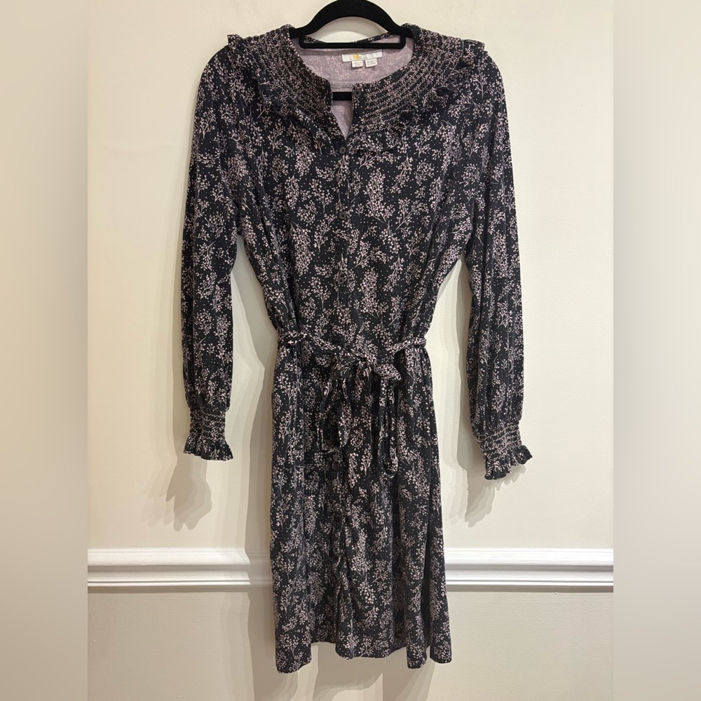 Boden Smocked Jersey Dress - Milkshake Leafy Spring - Size 16/18 Long - Picture 5 of 7